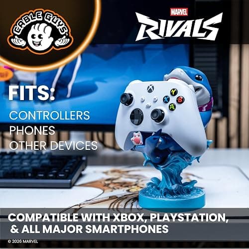 Cableguys Marvel Jeff the Land Shark Controller Holder & Phone Stand | Marvel Rivals Gaming Accessories for Room and Desk Setup, Compatible with Xbox, PlayStation & Standard Game Controllers thumbnail 5