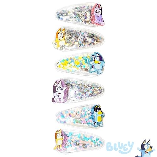 Bristol | LUV HER Bluey Hair Accessories For Girls, 6pc Cute Hair Clips with Favorite Bluey Character Charms, Magical Confetti Hair Clips, Ages 3+ thumbnail 6