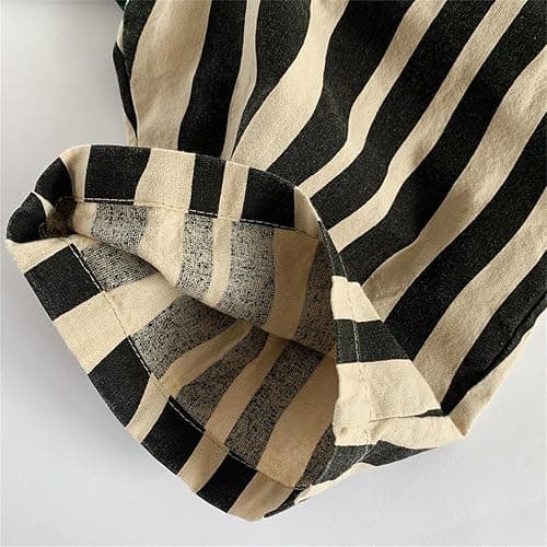 Kids Elastic Striped Harem Trousers Unisex Baby Boys Girls Casual Cotton Linen Loose Long Baggy Pants Toddler Clothes thumbnail 3