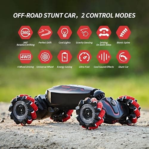 TADOZIC 4WD Remote Control Gesture Sensor Car,Hand Controlled RC Stunt Car,Double-Sided Vehicle 360° Rotation with Light and Music Spray, Watch Toy Cars for Boys & Girls Birthday thumbnail 7