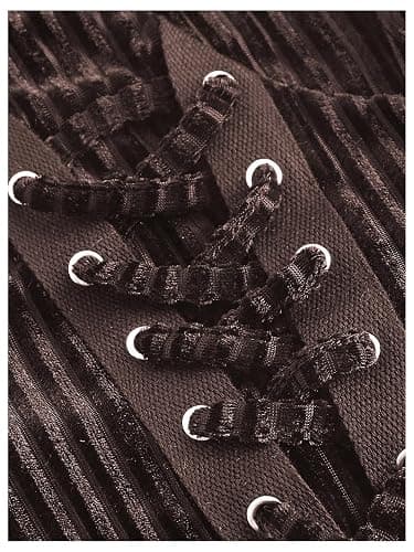 WDIRARA Women's Plus Size Lace Up Front Halter Crop Top Open Back Tops thumbnail 3
