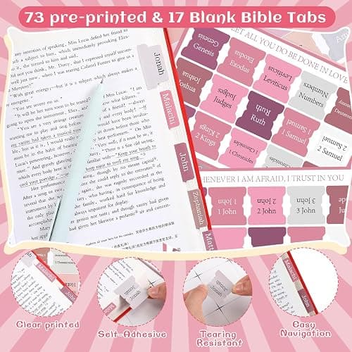 Dunzoom 33 Pcs Bible Study Supplies Kit for Women Bible Journaling Kit Christian Gifts No Bleed Highlighters Pens Case Tabs Tapes Sticky Notes Paper Clips Markers for Students Beginner(Pink) thumbnail 4