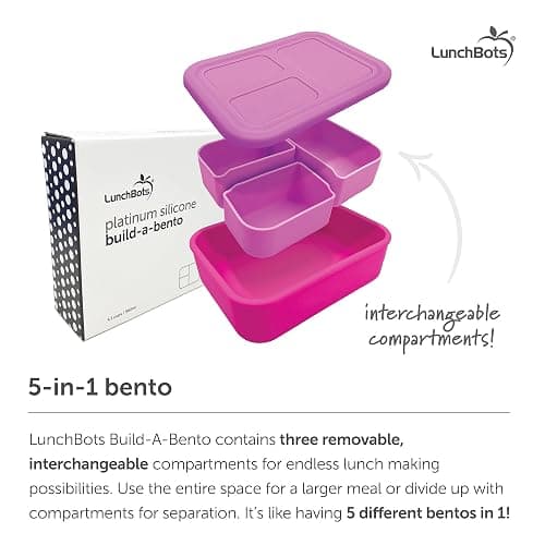 LunchBots Build -a- Bento Lunch Box, Silicone Bento Box for Kids, Multi-Compartment Lunch Container, Oven & Dishwasher Safe, BPA Free, 28 oz - Yellow - Solid Yellow thumbnail 5