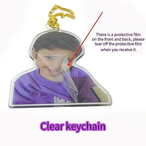 ZRPlaque Custom Logo Acrylic Keychain Cartoon Pendant Photo Flash Transparent Charm Printing Personality Holographic Anime Keyring thumbnail 4
