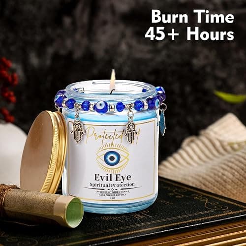 Lavender evil eye candle thumbnail 2