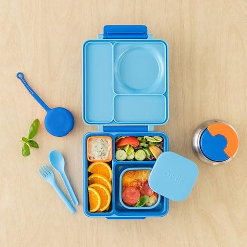 OmieBox Silicone Leakproof Snack Containers To Go, Food Storage Containers with Lid, School Lunch Bento Container - BPA Free, Airtight, Dishwasher and Freezer Safe, Oven Safe - 9.4 ounces (Blue) thumbnail 5