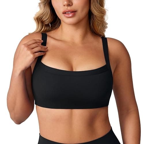 UNISSU Hugcurve Adjustable Sports Bra Square Neck Wireless Padded Yoga Workout Tops - Image 1