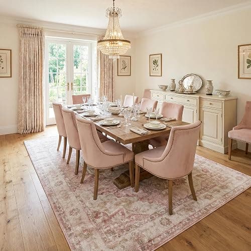 BoutiqueRugs Pink Oriental Traditional Cream 4x6 Area Rug Plum Beige Floral Medallion Kandos Living Room Bedroom Dining Room Home Office Apartment 3'9" x 5'7" Stain Resistant Non-Shedding Pet Friendly thumbnail 9