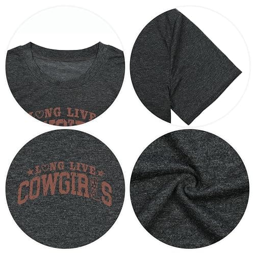 SFHFY Long Live Cowboys Shirts Women: Oversized Cowgirls Tshirt Country Music Tee Vintage Western Short Sleeves Tops thumbnail 4