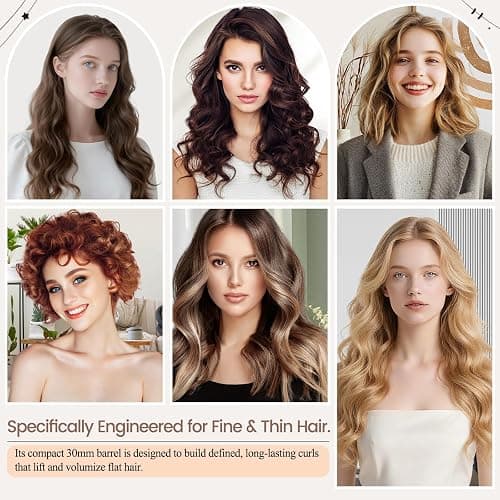 AFDD 1.2in Long Hair Curling Barrel Attachment Compatible with Shark FlexStyle, Self-Curling Accessories for Shark Flex Style HD400 Series with Both Curl Directions for Defined Curls thumbnail 8
