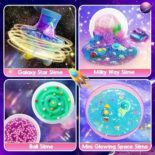 iKidiki Slime Making Kit, Toys for 6 7 8 9 10 11 12 Year Old Girls Boys Gifts Birthday Galaxy Slime Kits for Girls 6-12 Year Old Girl Boy Gifts Fluffy Slime Kids Birthday Presents Craft Kits for Kids thumbnail 3