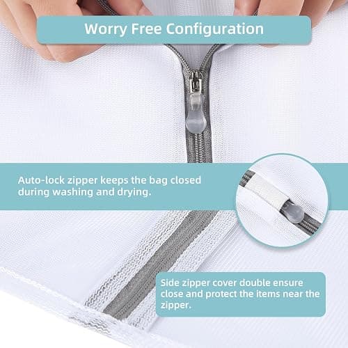 GOGOODA Mesh Laundry Bags for Delicates Durable Protective Wash Bags | Travel Storage Bags for Intimates Lingerie, 3PCS (S,M,L) thumbnail 4