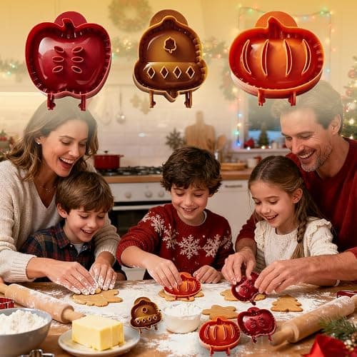 3PCS Mini Hand Pie Molds - Christmas Hand Maker & Dough Presser for Holiday Baking, Perfect Kitchen Tools Accessories for Hand Pies, Pierogi, Ravioli, Calzone & Empanada thumbnail 6