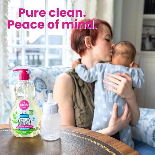 Dapple Baby Bottle Soap, Hypoallergenic Dish Soap for Baby Bottles, Powered by Plants, 1 Pump Included, Packaging May Vary, Fragrance Free, 16.9 Fl Oz (Pack of 3) thumbnail 5