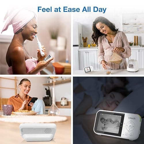 VTech Baby Monitor No WiFi – 19Hr Video Battery, 1000ft Range, Night Vision, Two-Way Talk, Temperature Sensor, Sound-Activated Screen, Lullabies | VM819 thumbnail 4