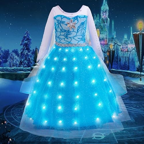 CVNHMG Princess Dress for Girls | Sparkly Cape & Crown | Ages 3-10 | Birthday, Halloween, Party Costume thumbnail 8