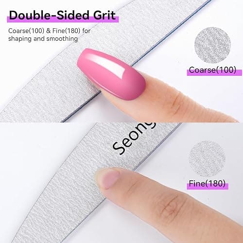 24 PCS Nail File 100/180 Grit Nail Files for Women Double Sided Emery Board Fingernail Shaping Manicure Pedicure Tools for Natural Nails Nail Supplies Salon and Home Use thumbnail 6