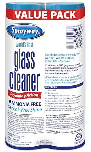 Sprayway Glass Cleaner Foaming Aerosol Spray, 19oz, Pack of 2 | Ammonia-Free, Streakless, Fast-Acting | Cleans & Polishes Glass Surfaces | Fresh Scent, Removes Fingerprints, Dust, Dirt, Smoke Film thumbnail 2
