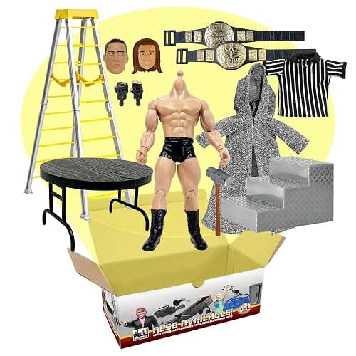 Build A Wrestling Action Figure Kit: Deluxe Special Edition | Create Custom Wrestling Figures with a Figure Body, 2 Heads, Extra Hands, Clothing, Belts and Match Accessories - Image 1