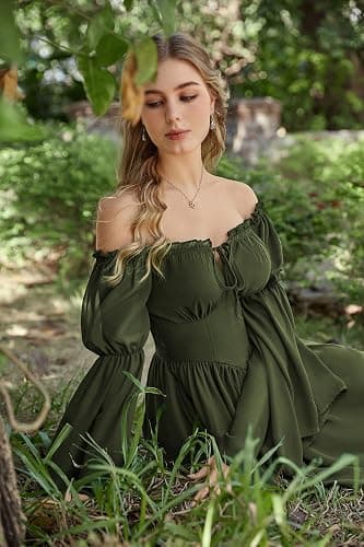 Scarlet Darkness Women's Renaissance Fairy Dress 2026 Summer Boho Off The Shoulder Flowy Corset Mini Dresses thumbnail 2