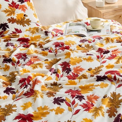 BEDELITE Fleece Blanket Soft Fall Throw for Couch Autumn Leaves 50"x60" | Ultra Soft Fleece, Plush Microfiber, Lightweight Warmth, Thanksgiving Gift, Fall Home Decor, Machine Washable, Couch Sofa Bed thumbnail 6