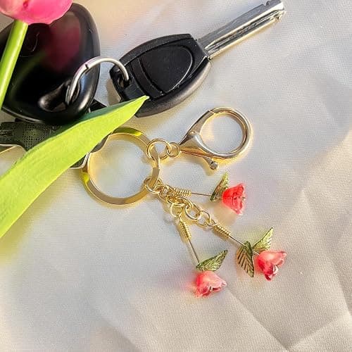 SanQuan Trailing Tulip Flower Keychains for Women-Handmade,Bag Charm,Purse Charm,Elegant Gifts for Women/Mom/Her thumbnail 9