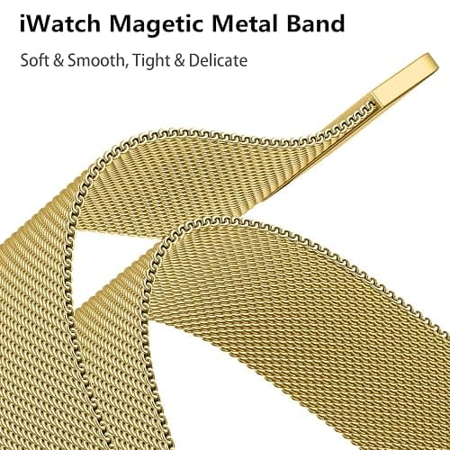 Magnetic Band and Case for Apple Watch Band 40mm 41mm 38mm 44mm 45mm 46mm 42mm Women/Men,Stainless Steel Milanese Loop Bracelet Strap with Cover Combo iWatch series 11 10 9 8 7 6 5 4 SE Ultra/2 3 49mm thumbnail 3