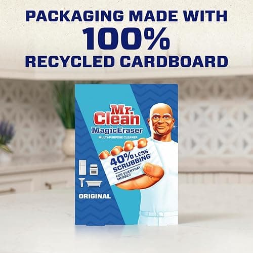 Mr. Clean Magic Eraser Original Cleaning Pads, Multi Purpose Cleaner, Bathroom Cleaning Supplies, All Purpose Cleaner, White, 6 Count thumbnail 7