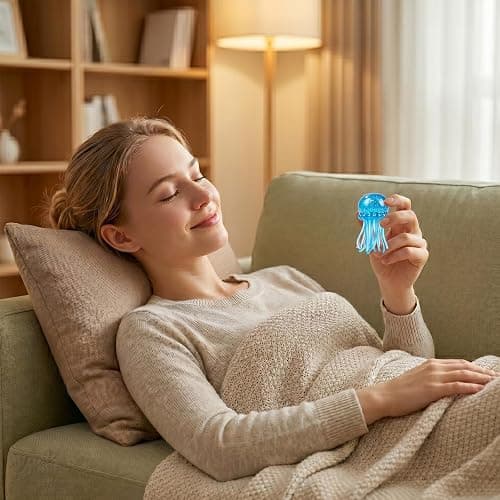 Jellyfish Squishy Fidget Toys, Soft TPR Stress Relief Ball with Wiggly Tentacles, Squishy Anxiety Relief Grip Toy for Adults, Portable Sensory Squeeze Toy for Office School Travel (Blue) thumbnail 7