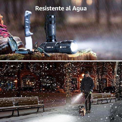 Lighting EVER LED Flashlights High Lumens, Small Flashlight, Waterproof, Adjustable Focus Flash Light for Outdoor, Emergency, Camping, AAA Batteries Included, 2 Pack thumbnail 6