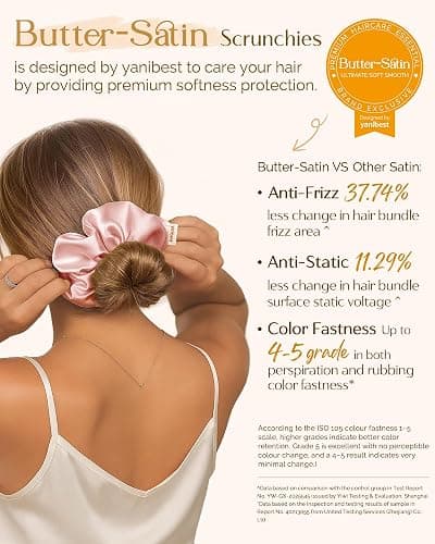 Yanibest 8 Pcs Satin Scrunchies - Silk Feeling Scrunchies Ponytail Holders | No Damage Frizz Free Soft Satin Hair Ties, Hair Accessories for Women Work Home Sleep Workouts thumbnail 3