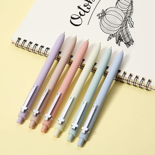 Mr. Pen- Bible Journaling Pens, 6 Pack, Black Ink, Retractable Gel Pens 0.5 mm, Soft Pastel Barrels with Silver Cross Clip, Smooth Writing for Bible Study, Journaling, Planning & Gifts for Women thumbnail 7