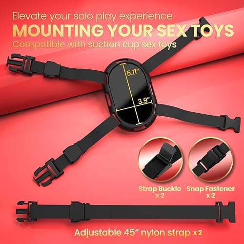 Suction Cup Dildo Mount - Adjustable Sex Saddle & Sex Toys Holder for Hands-Free Play on Sex Chairs, Pillows, Towels - Strap-On Harness Dildo, Sex Furniture for Solo or Couples Play (Without Sex Toys) thumbnail 4