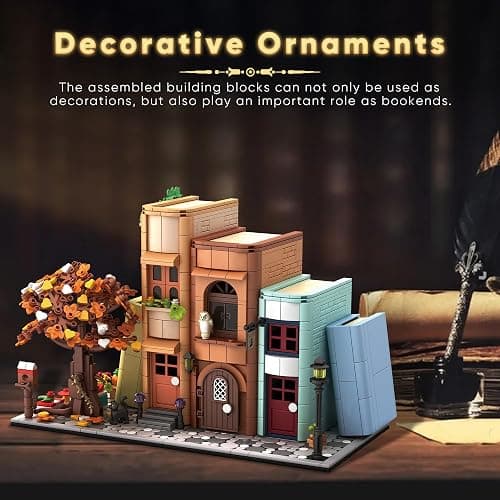 Bookend Magic House Building kit, Home Decorative Bookends for Building Block Toy, Cool Bookshelf Organizer and Home Decor, for Kids & Adult Collector 1488pcs thumbnail 7