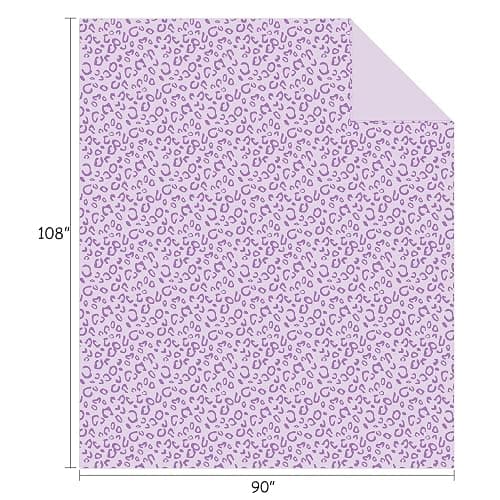 FY FIBER HOUSE Flannel Fleece Throw Microfiber Blanket with 3D Cheetah Print, 90"X108", Purple thumbnail 3