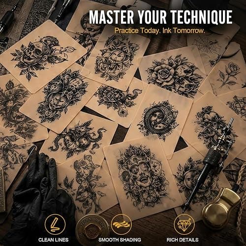Blank Tattoo Practice Skin - Jconly 30Pcs Double Sides Fake Skin Tattoo Skin for Practicing, 8×6 in Soft Practice Skin for Beginners and Experienced Tattoo Artists… thumbnail 7