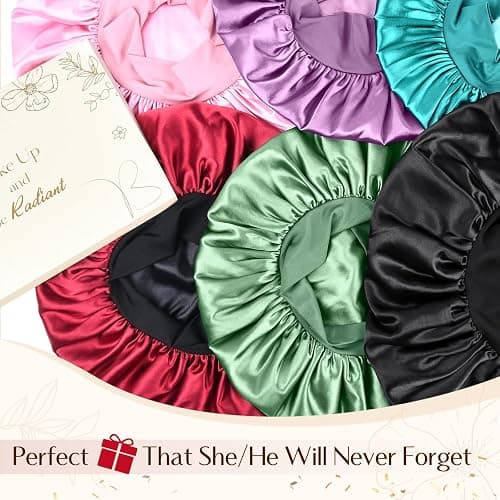 YANIBEST Silk Bonnet for Men Women Hair Bonnet for Sleeping Double Layer Satin Bonnet for Natural Curly Hair Unisex Sleep Cap thumbnail 6