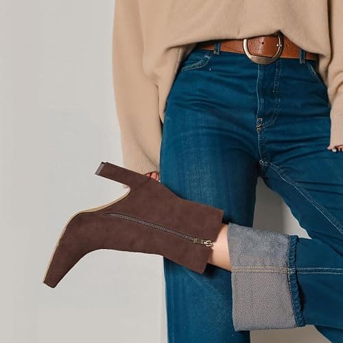 Lovee Cosee Ankle Boots for Women 2025 Chunky Heel Square Toe Heeled Boots with Zipper Comfort Fall Winter Party Office Date Night Travel Casual Outfit thumbnail 2