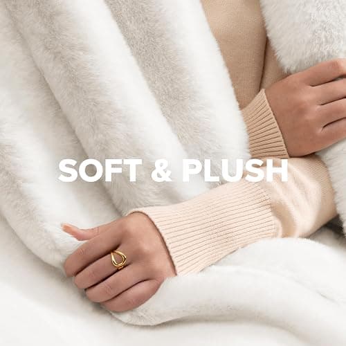 UGG Euphoria Throw Blanket, Plush Faux Fur Blanket, 50" x 70", White Snow | Reversible Fluffy Faux Fur to Ultra Soft Microfiber, Velvety Soft, OEKO-TEX Compliant, Machine Washable, Home Decor thumbnail 8