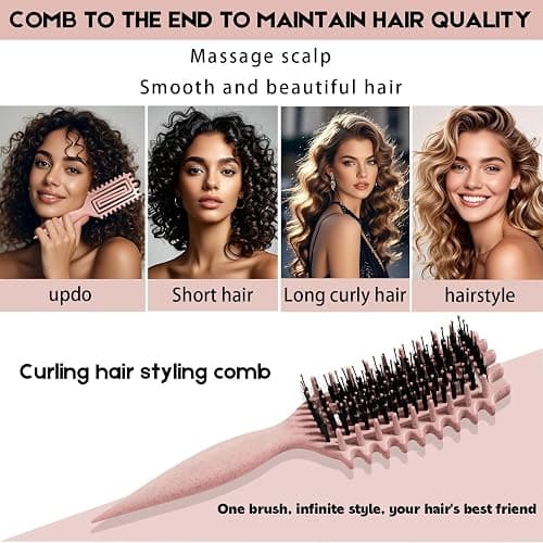 Curly Hair Brush Candybrush Curl Defining Brush for Detangling Shaping and Defining Curls for Women, Men, Wet & Dry Hair (Matte Pink) thumbnail 6