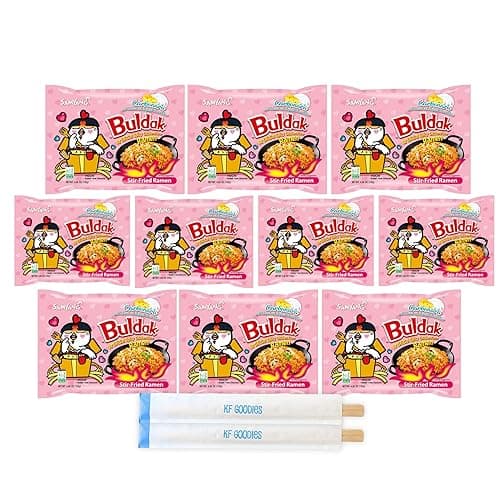 KF GOODIES Korean Ramen Variety Pack Gift Box (40 Count) – Spicy Buldak Noodle Assortment for Birthdays, College Care Packages, Office Snacks, and Gift Baskets thumbnail 5