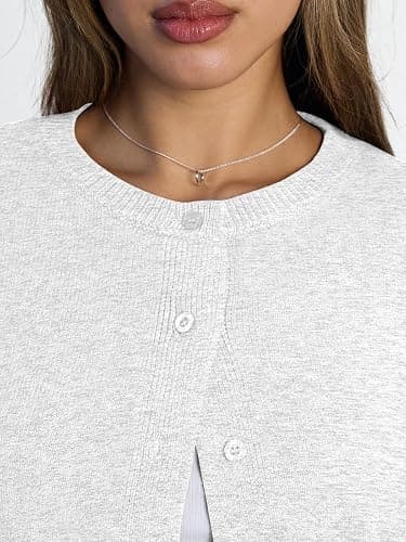 LILLUSORY Womens Cropped Cardigan Sweaters Lightweight Fall Crop Cotton Knit Y2k Outfits Fashion Button Up Clothes 2025 thumbnail 5