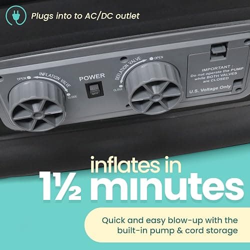 EZ INFLATE Air Mattress with Built in Pump - Twin Size Double-High Inflatable Mattress with Flocked Top - Easy Inflate, Waterproof, Portable Blow Up Bed for Camping & Travel thumbnail 5