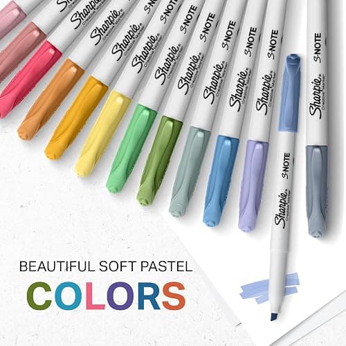 Sharpie S-Note Creative Markers, Pastel Highlighters, Art Marker Set, Assorted Colors, Chisel Tip, 24 Count - School, Home, and Office Use, Teacher Supplies thumbnail 6