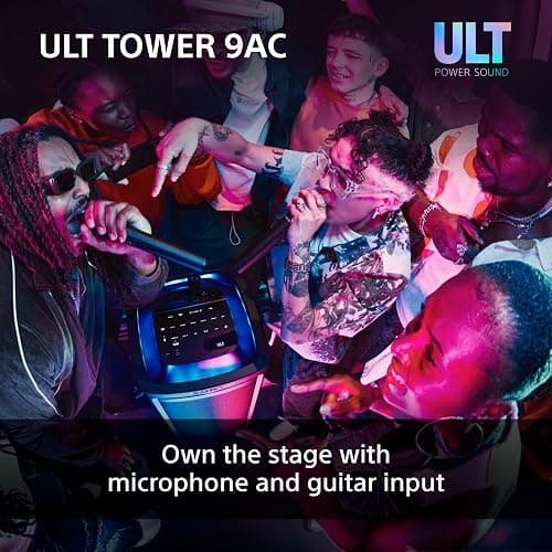 Sony ULT TOWER 9AC - Ultimate Bluetooth Party Speaker, Mains Powered, 2 x ULT POWER SOUND modes, X-Balanced Speaker, 360 Lighting & Sound, Karaoke Inputs - Black thumbnail 9
