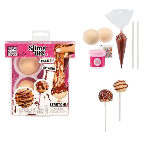 Slime Life Cake Pop DIY Slime Kit - Unboxing Ingredients to Make, Smash, and Stretch Your Food Slime, Ages 8+ - Image 1