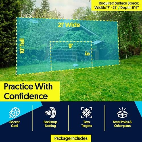 Open Goaaal 3-in-1 Soccer Training Rebounder & Goal Backstop Net - Soccer Goal for Volley, Passing, Solo Training - Outdoor Sports, Backyard Games thumbnail 3
