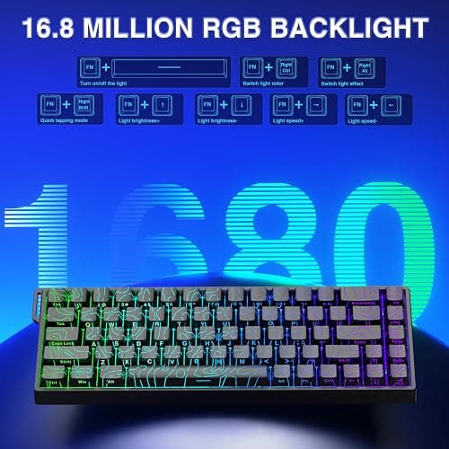 AULA WIN68 HE Mechanical Gaming Keyboard 60%, Hall Effect Magnetic Switch, Fast Trigger Mode Adjustable Actuation, 8000Hz Polling Rate, RGB Backlit, Small Wired Keyboard for Laptop/PC Gamer thumbnail 6