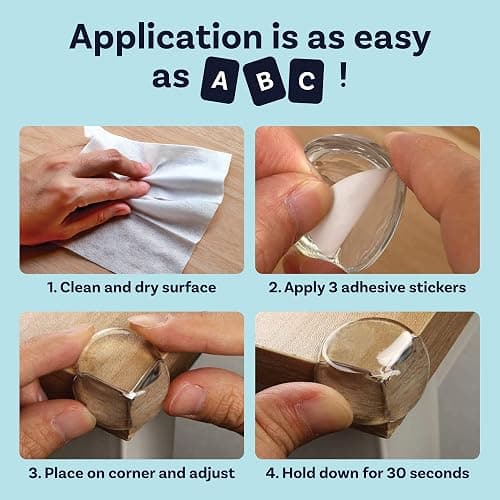 Corner Protector for Baby, Protectors Guards - Furniture Corner Guard & Edge Safety Bumpers - Baby Proof Bumper & Cushion to Cover Sharp Furniture & Table Edges - Clear and Transparent - (18 Pack) thumbnail 5