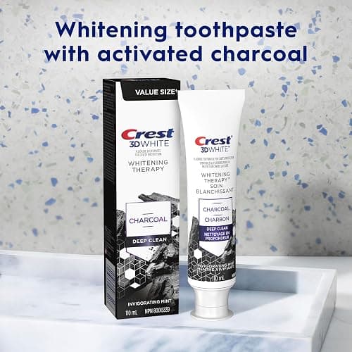 Crest 3D White Charcoal Toothpaste, Whitening Therapy Deep Clean 110mL, Packaging may vary thumbnail 4